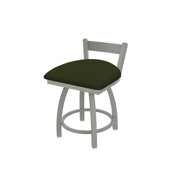 18" Low Back Swivel Vanity Stool, Nickel Finish, Canter Pine Seat